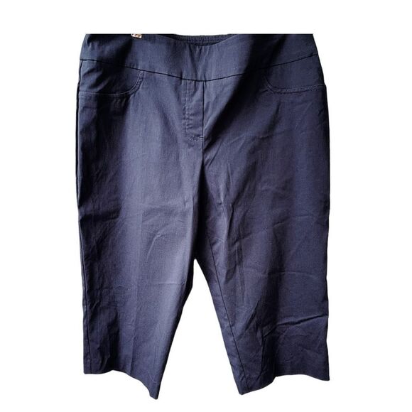 Rubie Rd. Navy size 14P capris NWT. Slimming Contour waistband Pant. - Picture 1 of 10
